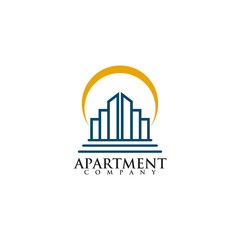 Apartment building logo design vector template