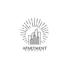 Apartment building logo design vector template