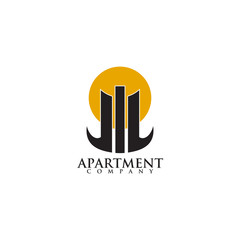 Apartment building logo design vector template