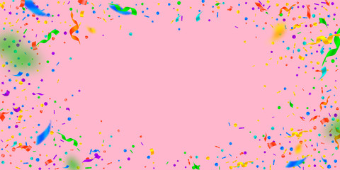 Streamers and confetti. Festive tinsel and foil ri