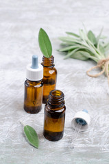 Sage oil in the glass