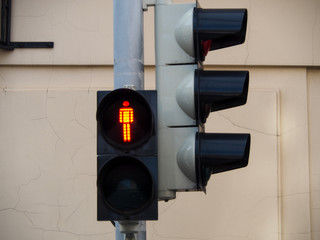 Red light traffic light for pedestrians