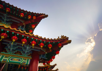 Chinese roof temple in Kuala Lumpur Malaysia