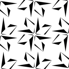 Geometric seamless pattern, abstract black and white lines background, vector modern design texture.