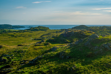 Summer Evening View Over The Isle of Iona in Scotland