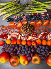 Healthy heart food and cholesterol diet concept