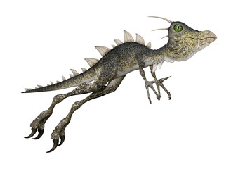 3D Rendering Fantasy Dinosaur on White