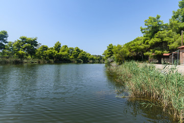 Fototapeta premium zacharo greece, kaifas lake