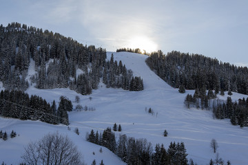 Piste de ski dans les Alpes