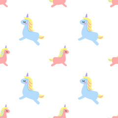 seamless pattern with cute unicorns