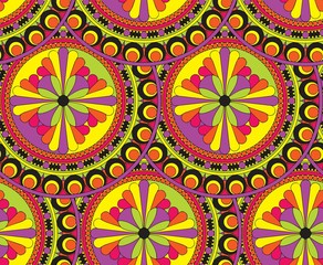 Seamless repeating pattern of mandalas