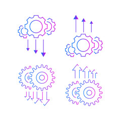 Upgrade and degrade vector icons set, update icons