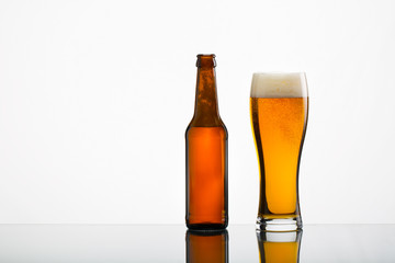 Glass of beer isolated