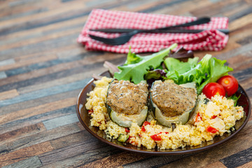 strewed courgettes and southern semolina