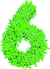  The number of green leaves. Recycling symbol in recycling concept. White background. Vector