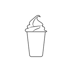 Vector hot chocolate/milkshake with ice cream top. Great for logos, drink menus and infographics. - Vector