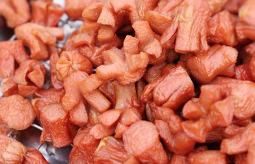 Fried sausage is delicious at street food