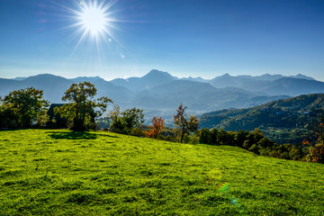 Landscape overlooking the Apuan Alps
