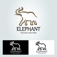 Elephant logo design template. Vector illustration