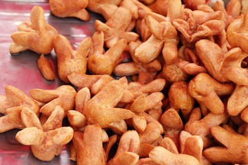 Fried sausage is delicious at street food