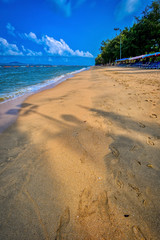 Dongtan Beach, near Pattaya, in Thailand, in the late afternoon