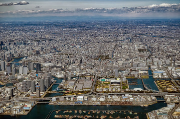 The city of Tokyo, Japan, from the air
