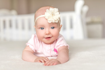 Portrait of pretty baby girl.