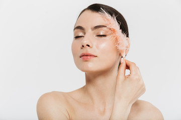 Beauty portrait of an attractive young brunette woman