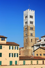 Obraz premium Medieval tower in the city of Lucca, Italy