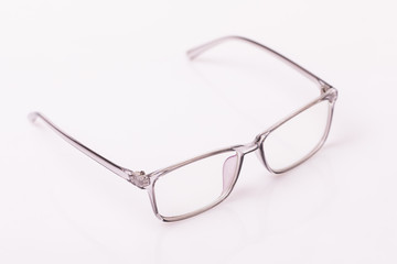 Black eye glasses isolated on white background