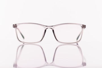 Black eye glasses isolated on white background