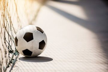 Fototapeta na wymiar classic soccer ball image with light shadow reflection