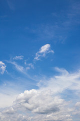 Blue sky with clouds background.Sky daylight. Natural sky composition. Element of design.