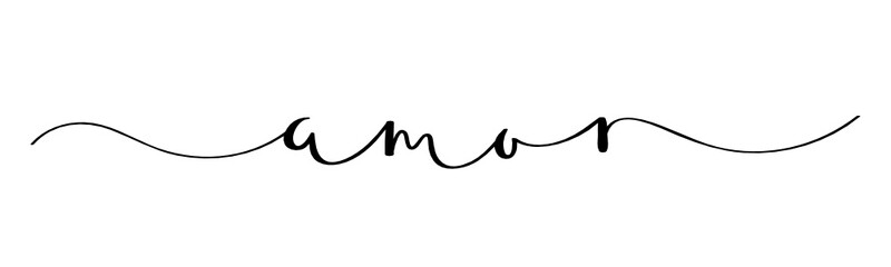 AMOR (LOVE in Spanish) brush calligraphy banner