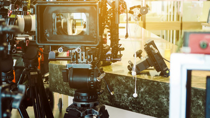 Fototapeta na wymiar Image of filming crew equipment