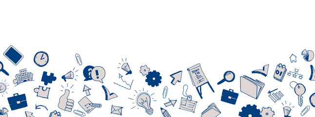 Business doodles banner