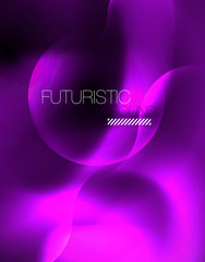 Shiny neon geometric waves template