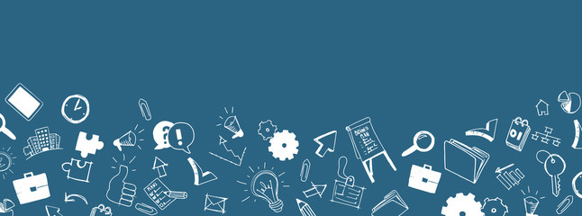 Business doodles banner