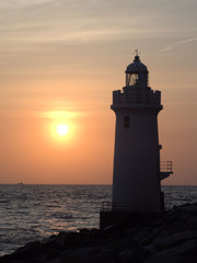 lighthouse at sunset