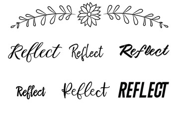 Reflect Calligraphy saying for print