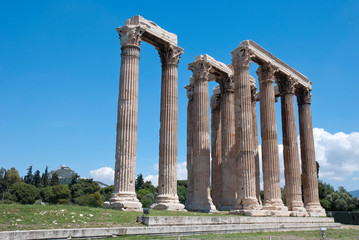 Fototapeta premium The ancient temple of Olympius Zeus or Olympion, near the Acropolis of Athens, Greece / May 2019. 
