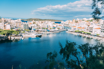 lake Voulismeni in Agios Nikolaos in Crete in Greece