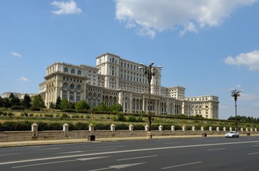 Naklejka premium The Palace of the Parliament in a sunnysummer day in Bucharest, Romania