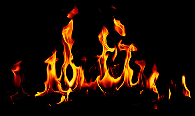 Flame of fire on a black background