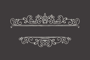 Hand drawn decorative border in grunge retro style