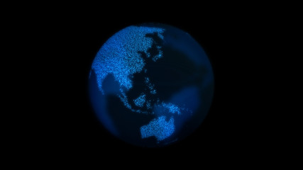 Planet Earth 3d render, futuristic hologram technology concept