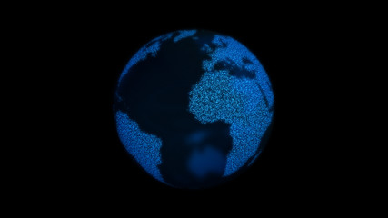 Planet Earth 3d render, futuristic hologram technology concept