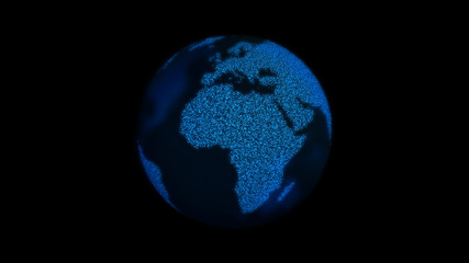 Planet Earth 3d render, futuristic hologram technology concept