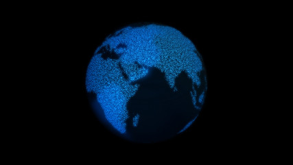Obraz na płótnie Canvas Planet Earth 3d render, futuristic hologram technology concept
