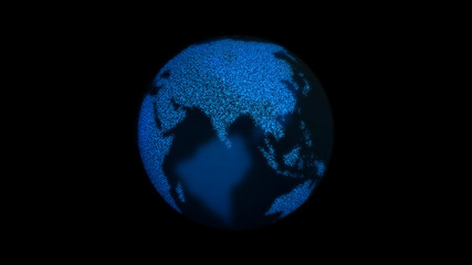 Planet Earth 3d render, futuristic hologram technology concept